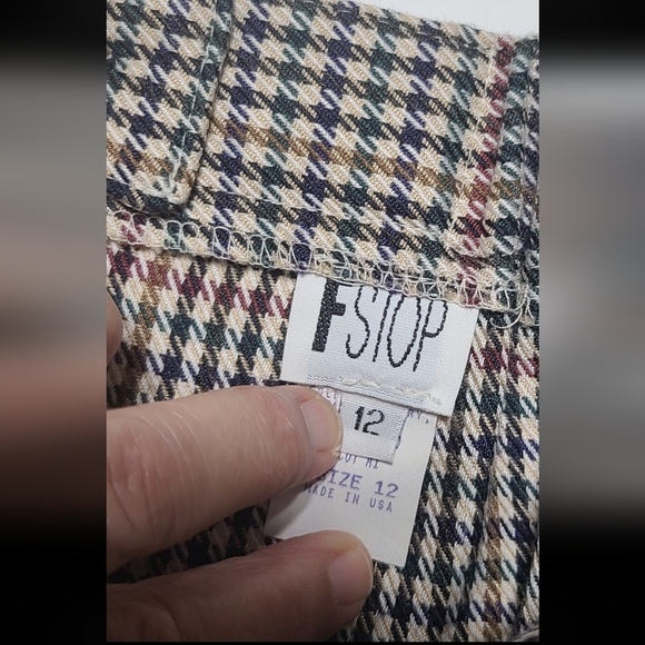 Vintage F Stop Houndstooth A-Line Maxi Skirt Size 12 - Picture 3 of 9